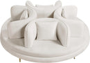 Circlet Cream Velvet Round Sofa Settee - Town Of Bargains Furniture - NY