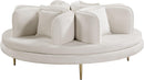 Circlet Cream Velvet Round Sofa Settee - Town Of Bargains Furniture - NY