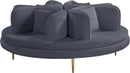 Circlet Grey Velvet Round Sofa Settee - Town Of Bargains Furniture - NY