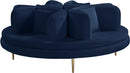 Circlet Navy Velvet Round Sofa Settee - Town Of Bargains Furniture - NY