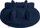 Circlet Navy Velvet Round Sofa Settee - Town Of Bargains Furniture - NY