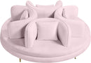Circlet PInk Velvet Round Sofa Settee - Town Of Bargains Furniture - NY
