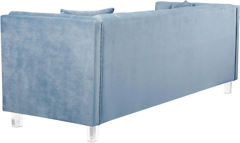 Mariel Sky Blue Velvet Sofa - Town Of Bargains Furniture - NY
