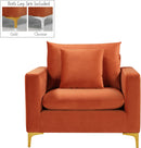Naomi Cognac Velvet Chair - Town Of Bargains Furniture - NY