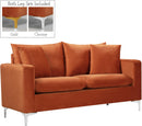 Naomi Cognac Velvet Loveseat - Town Of Bargains Furniture - NY