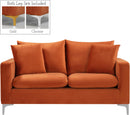Naomi Cognac Velvet Loveseat - Town Of Bargains Furniture - NY