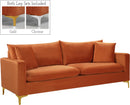 Naomi Cognac Velvet Sofa - Town Of Bargains Furniture - NY