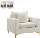 Naomi Cream Velvet Chair - Town Of Bargains Furniture - NY