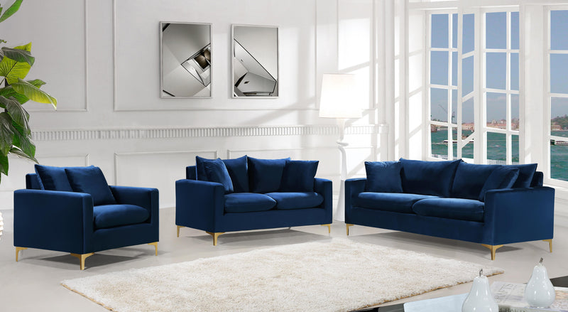 Naomi Navy Velvet Sofa - Town Of Bargains Furniture - NY