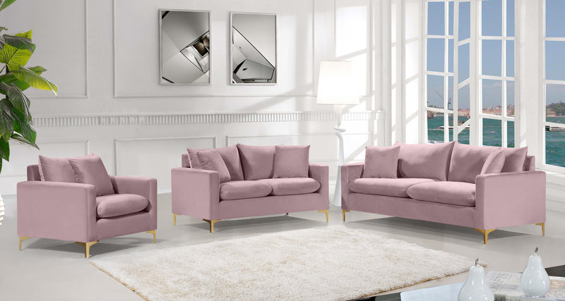 Naomi Pink Velvet Sofa - Town Of Bargains Furniture - NY