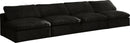 Cozy Black Velvet Cloud Modular Armless Sofa - Town Of Bargains Furniture - NY