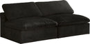 Cozy Black Velvet Cloud Modular Armless Sofa - Town Of Bargains Furniture - NY