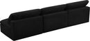 Cozy Black Velvet Cloud Modular Armless Sofa - Town Of Bargains Furniture - NY