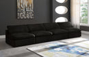 Cozy Black Velvet Cloud Modular Armless Sofa - Town Of Bargains Furniture - NY