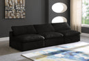 Cozy Black Velvet Cloud Modular Armless Sofa - Town Of Bargains Furniture - NY
