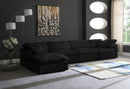Cozy Black Velvet Cloud Modular Sectional - Town Of Bargains Furniture - NY