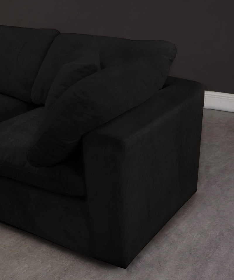 Cozy Black Velvet Cloud Modular Sectional - Town Of Bargains Furniture - NY