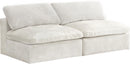 Cozy Cream Velvet Cloud Modular Armless Sofa - Town Of Bargains Furniture - NY
