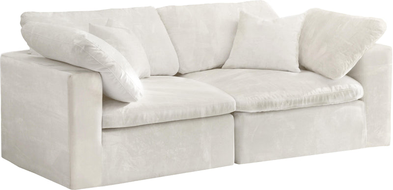 Cozy Cream Velvet Cloud Modular Sofa
