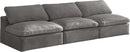 Cozy Grey Velvet Cloud Modular Armless Sofa - Town Of Bargains Furniture - NY