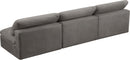 Cozy Grey Velvet Cloud Modular Armless Sofa - Town Of Bargains Furniture - NY
