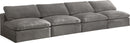 Cozy Grey Velvet Cloud Modular Armless Sofa - Town Of Bargains Furniture - NY