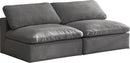 Cozy Grey Velvet Cloud Modular Armless Sofa - Town Of Bargains Furniture - NY