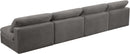Cozy Grey Velvet Cloud Modular Armless Sofa - Town Of Bargains Furniture - NY