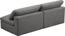 Cozy Grey Velvet Cloud Modular Armless Sofa - Town Of Bargains Furniture - NY