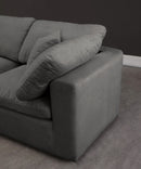 Cozy Grey Velvet Cloud Modular Armless Sofa - Town Of Bargains Furniture - NY