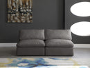 Cozy Grey Velvet Cloud Modular Armless Sofa - Town Of Bargains Furniture - NY