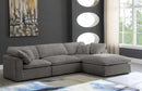 Cozy Grey Velvet Cloud Modular Sectional - Town Of Bargains Furniture - NY
