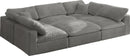 Cozy Grey Velvet Cloud Modular Sectional - Town Of Bargains Furniture - NY
