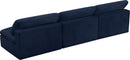 Cozy Navy Velvet Cloud Modular Armless Sofa - Town Of Bargains Furniture - NY