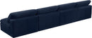 Cozy Navy Velvet Cloud Modular Armless Sofa - Town Of Bargains Furniture - NY
