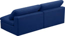 Cozy Navy Velvet Cloud Modular Armless Sofa - Town Of Bargains Furniture - NY