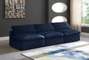 Cozy Navy Velvet Cloud Modular Armless Sofa - Town Of Bargains Furniture - NY
