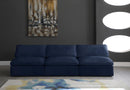 Cozy Navy Velvet Cloud Modular Armless Sofa - Town Of Bargains Furniture - NY