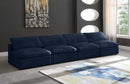 Cozy Navy Velvet Cloud Modular Armless Sofa - Town Of Bargains Furniture - NY