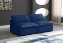Cozy Navy Velvet Cloud Modular Armless Sofa - Town Of Bargains Furniture - NY
