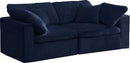 Cozy Navy Velvet Cloud Modular Sofa - Town Of Bargains Furniture - NY