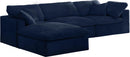 Cozy Navy Velvet Cloud Modular Sectional - Town Of Bargains Furniture - NY