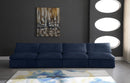 Cozy Navy Velvet Cloud Modular Armless Sofa - Town Of Bargains Furniture - NY