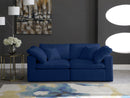 Cozy Navy Velvet Cloud Modular Sofa - Town Of Bargains Furniture - NY