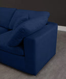 Cozy Navy Velvet Cloud Modular Armless Sofa - Town Of Bargains Furniture - NY