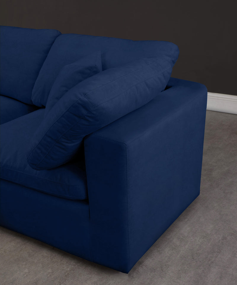 Cozy Navy Velvet Cloud Modular Sofa - Town Of Bargains Furniture - NY