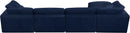 Cozy Navy Velvet Cloud Modular Sectional - Town Of Bargains Furniture - NY