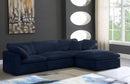 Cozy Navy Velvet Cloud Modular Sectional - Town Of Bargains Furniture - NY