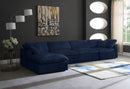 Cozy Navy Velvet Cloud Modular Sectional - Town Of Bargains Furniture - NY