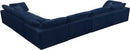 Cozy Navy Velvet Cloud Modular Sectional - Town Of Bargains Furniture - NY